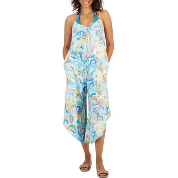 J. Valdi Women's Floral-Print Flowy Cover-Up Jumper - Picture 1 of 6